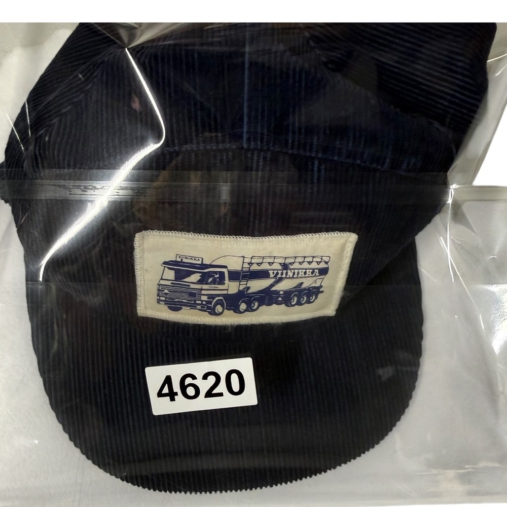 Lansilakki Ky Navy Blue Corduroy 5 Panel Hat Viinikka Trucking Patch Finland - Picture 9 of 9
